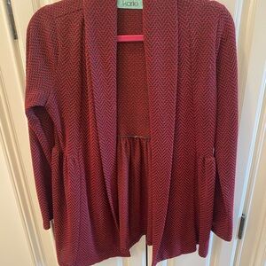 Karlie Women's Deep Red Herringbone Cardigan